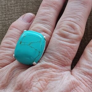 .925 Sterling Silver Turquoise Ring